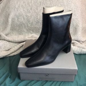 Leather Square-toe Boots